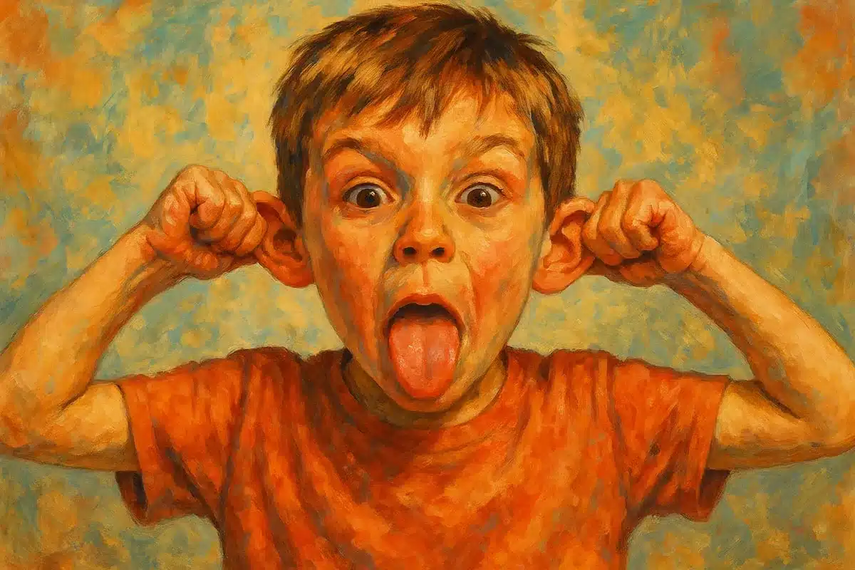 Boy making funny face